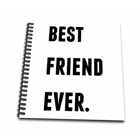3dRose, Best Friend Ever, Black Letters On A White Background, Mini Notepad 4 x 4 inch