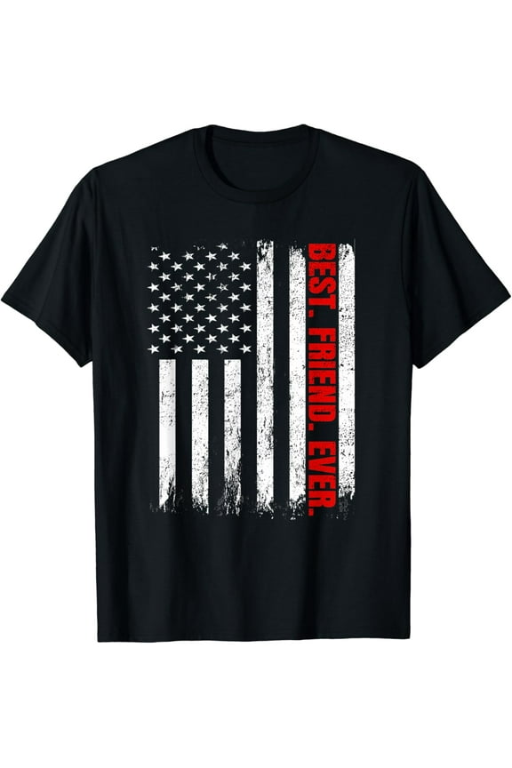 Best Friend Ever Usa Flag Fathers Day Firefighter Red Line T-Shirt Unisex S-5XL Hot Trending Shirt, Vintage Birthday Gift