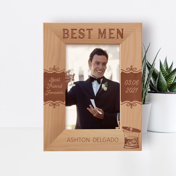Best Friend Forever Personalized Wooden Frame 4" x 6" Brown (Vertical)