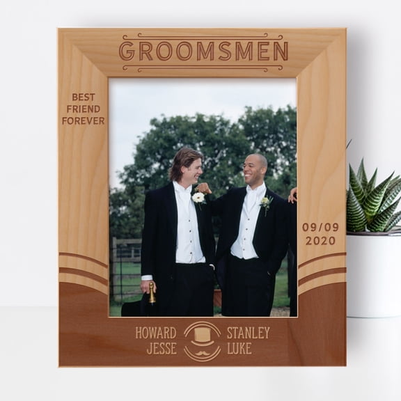Best Friend Forever Personalized Wooden Frame 8" x 10" Brown (Vertical)