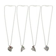 Best Friend Forever and Ever Friendship Matching Necklace 4 Pcs Heart Necklace