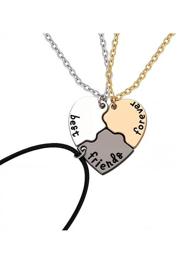 Best Friend Friendship Necklaces for 3 Sisters Birthday Gifts for Big Middle Little Sister Puzzle Necklace for 3 4 Friends[y098]