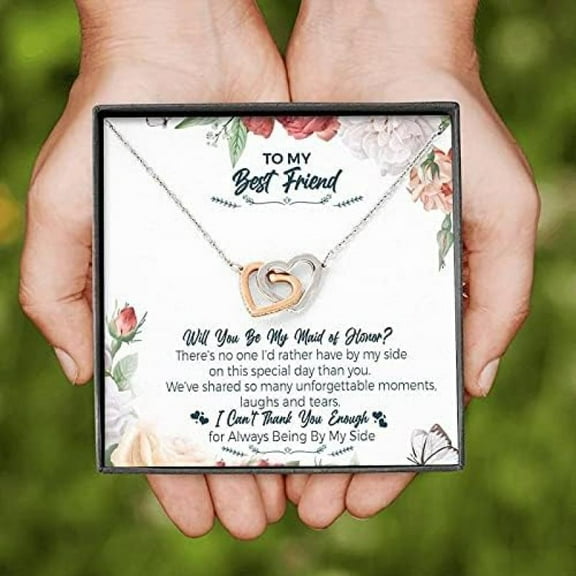 Best Friend Gift to Bride, Maid of Honor Gift to Bride, Sentimental Bride Gift from Best Friend, Wedding for Bride, Bride Necklace, Interlocking Hearts Necklace I can't thank you enough