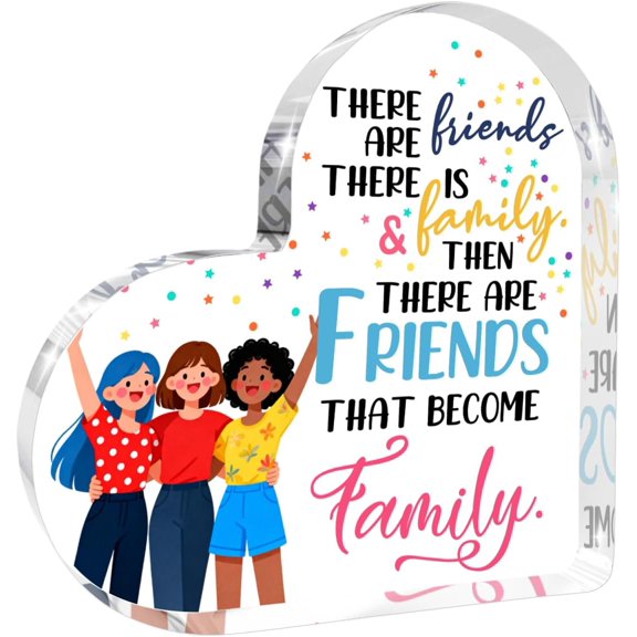 Best Friend Gift Heart Acrylic Sign Friendship Gifts for Women Friends