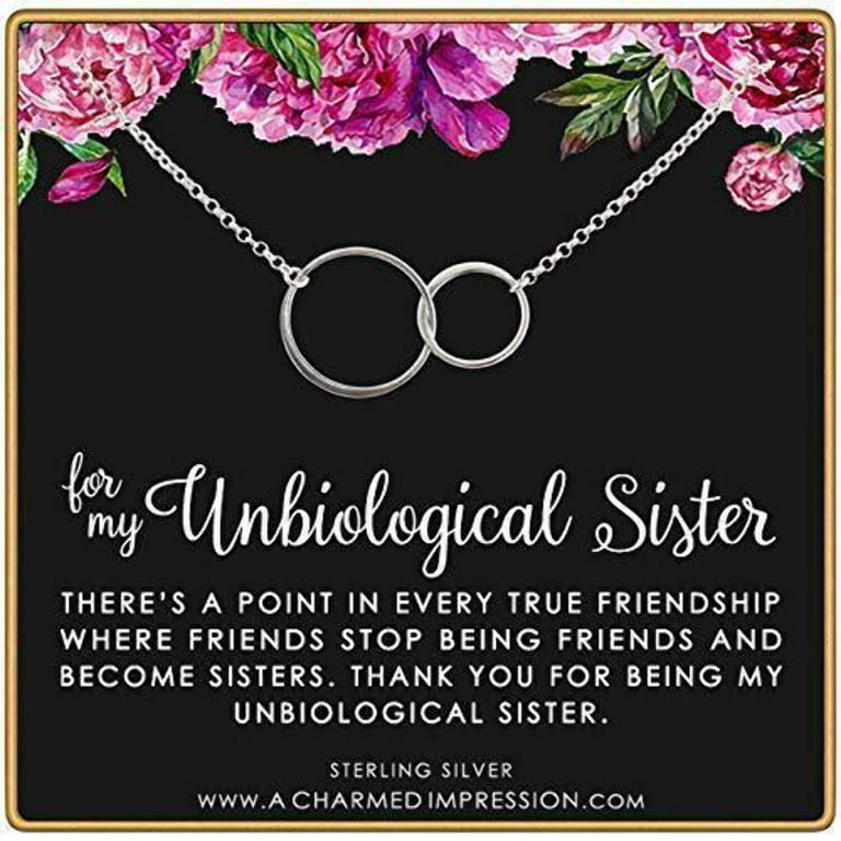 Necklaces to Unbiological Sister, Christmas Gifts Girl Necklace cheapest with love Message, Jewelry To My Best Friend BFF Birthday Gift