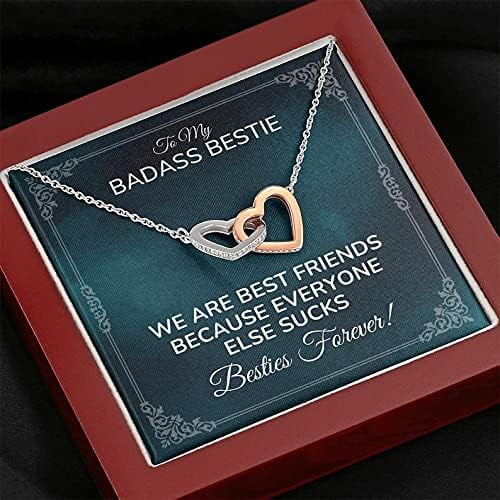 Best Friend Interlocking Heart Necklace Gift, Gift for Bestie, Interlocking Hearts Necklace, Soul Sister Birthday, Christmas, Farewell Gift for Best Friend, Soul Sister We are best things