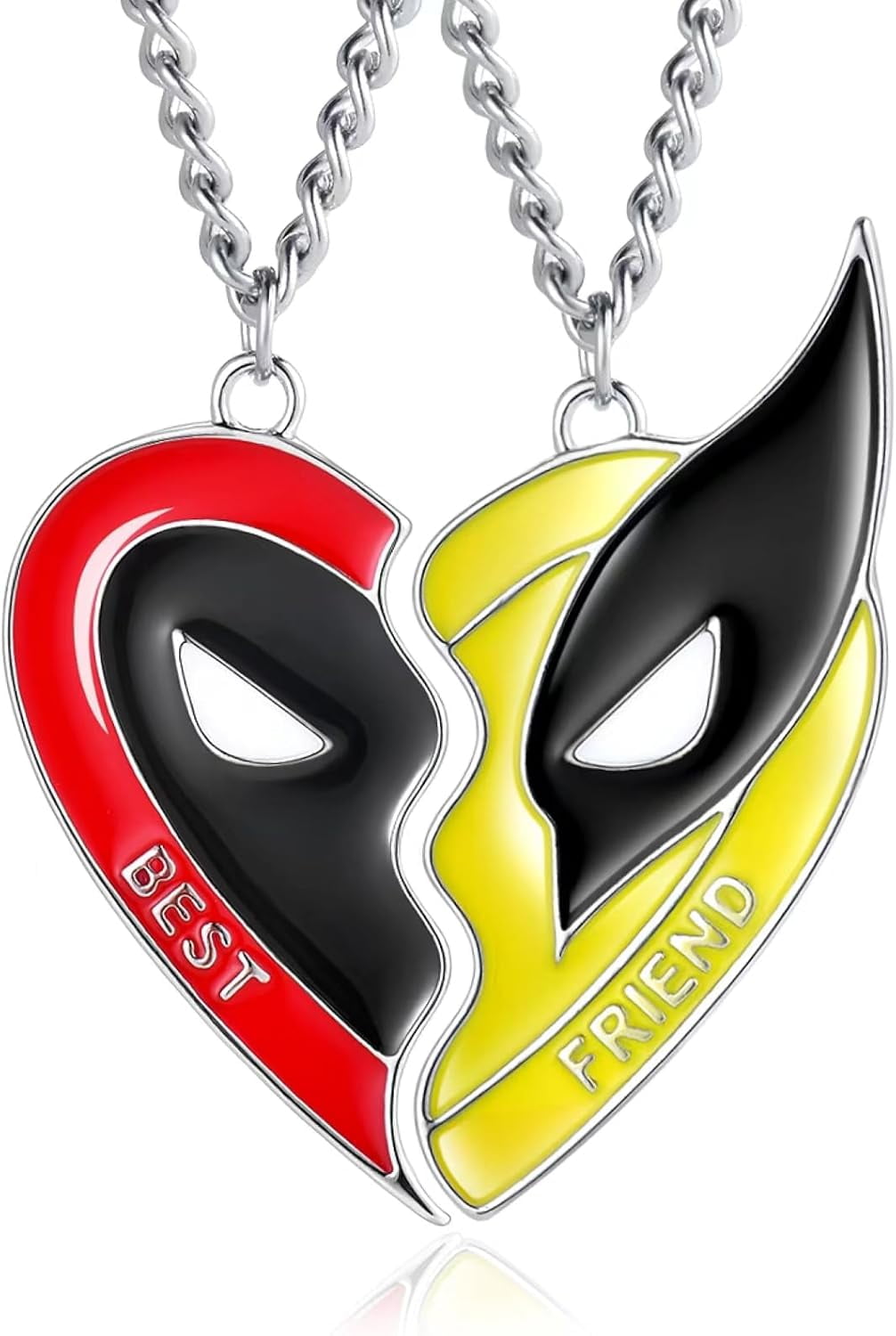 Best Friend Necklace, Friendship Necklace, Deadpool and Wolverine Necklace, Women