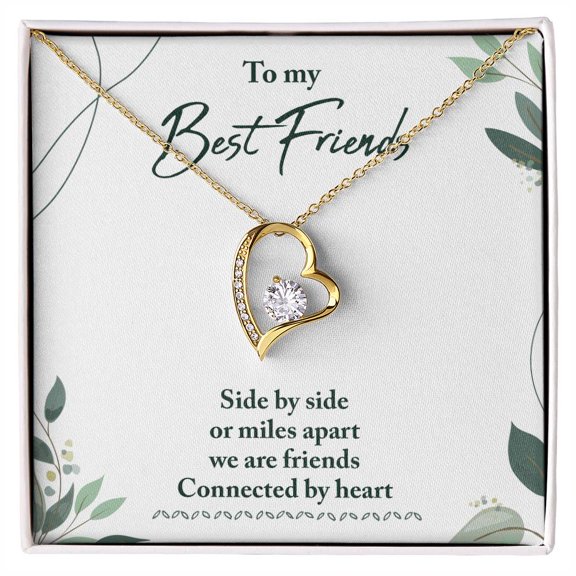 Best Friend Necklace Gift, Forever Love Heart Necklace, Perfect for Birthday, Christmas, Graduation