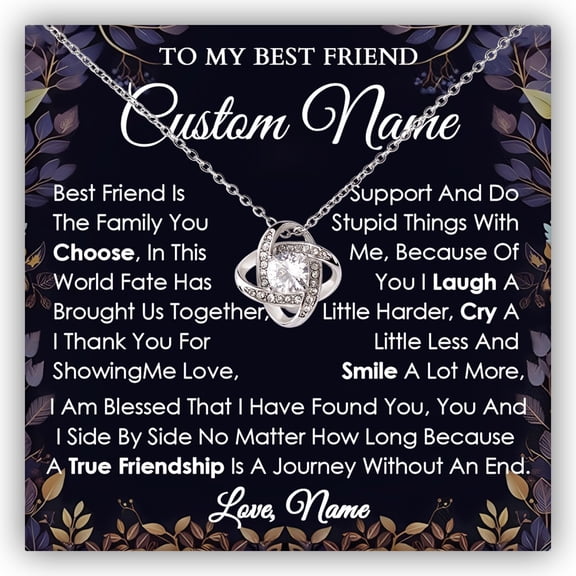 Best Friend Necklace For Women, Friendship Necklace, To My Best Friend Necklaces, Friendship Necklace For Women, Birthday Necklace Her Friends #1210, White Love Knot Necklace