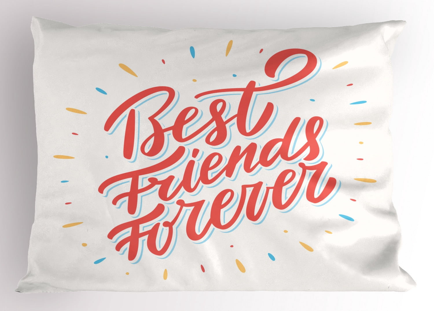 Best Friend Pillow Sham, Best Friends Forever Cursive Lettering Cute ...