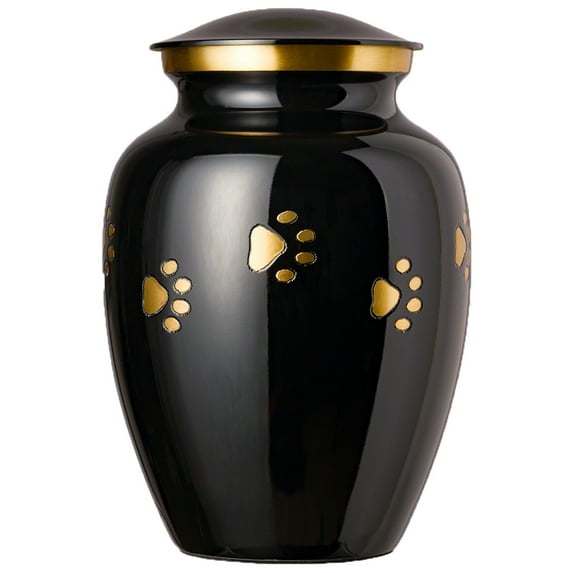 Best Friend Services Ottilie Paws Pet Urn-SML, Ebony/Horz Brass Paws