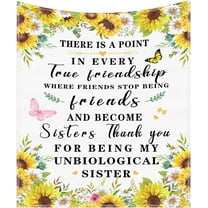 Best Friend Sister Blanket Friendship Throw Blankets for Women 50" x 60" Soft Cozy Sunflower Flannel Blanket BFF Birthday Gift Besties Presents for Spring Summer Girl