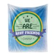 thumbnail image 1 of Best Friend Soft Flannel Fleece Blanket, Emblem Inspired Round Motif Illustration for Friendship Creative Print, Cozy Plush for Indoor and Outdoor Use, 50" x 70", Sea Blue and Green, by Ambesonne, 1 of 5