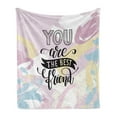 thumbnail image 1 of Best Friend Soft Flannel Fleece Throw Blanket, Calligraphy on a Pastel Toned Backdrop, Cozy Plush for Indoor and Outdoor Use, 60" x 80", Pale Mauve Multicolor, by Ambesonne, 1 of 5