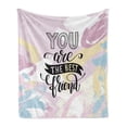 thumbnail image 1 of Best Friend Soft Flannel Fleece Throw Blanket, Calligraphy on a Pastel Toned Backdrop, Cozy Plush for Indoor and Outdoor Use, 70" x 90", Pale Mauve Multicolor, by Ambesonne, 1 of 5