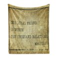 thumbnail image 1 of Best Friend Soft Flannel Fleece Throw Blanket, Loyal Friend Is Worth 0 Thousand Relatives Lettering, Cozy Plush for Indoor and Outdoor Use, 60" x 80", Pale Yellow Green Khaki, by Ambesonne, 1 of 5