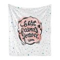 thumbnail image 1 of Best Friend Soft Flannel Fleece Throw Blanket, Vintage Design of Wording with Laurel Heart, Cozy Plush for Indoor and Outdoor Use, 60" x 80", Charcoal Grey Blush, by Ambesonne, 1 of 5
