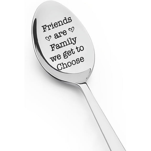 Best Friend Spoon Gifts, Engraved Tea Spoon for BFF, Birthday & Christmas Gifts for Sisters & Best Friends