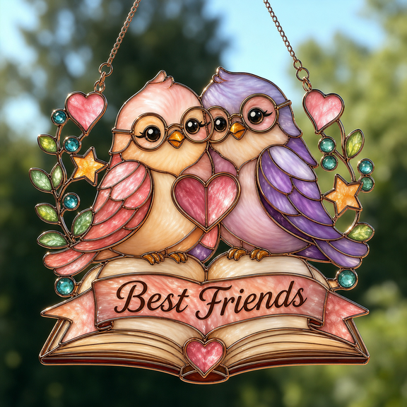 Best Friend Suncatcher Acrylic Hanging Window Decor Gift for Friendship