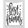 thumbnail image 1 of Best Friend Tapestry, Best Friends Cute Monochrome Cursive Lettering Illustration, Wall Hanging for Bedroom Living Room Dorm Decor, 60"W X 80"L, Dark Night Blue and White, by Ambesonne, 1 of 2