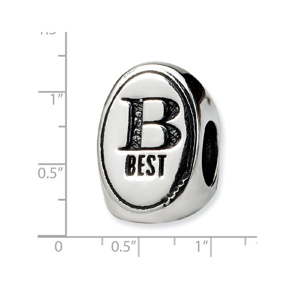 Best Friend Trilogy Oval Charm .925 Sterling Silver Antiqued Reflection Beads