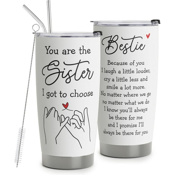 Best Friend Tumblers for Women - Gifts for Best Friends Women Birthday - Friendship Gifts for Women Friends, Friend Gifts, Bestie Gifts - Bestie Travel Tumbler Cup 20oz