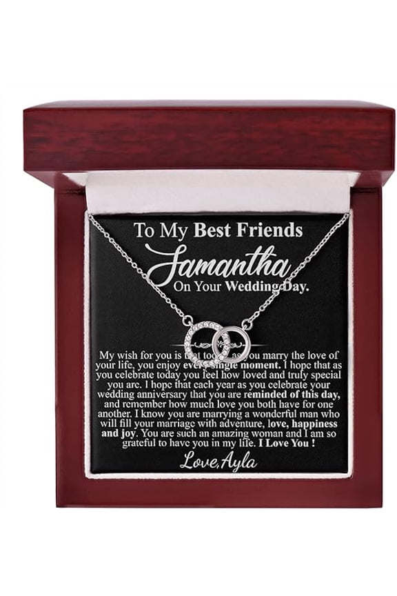 To My Best Friend on her Wedding Day Necklace, Bridal Shower Gifts from Best Friend, Gift for Bride from Friend, Best Friend Female Gift With Message Card