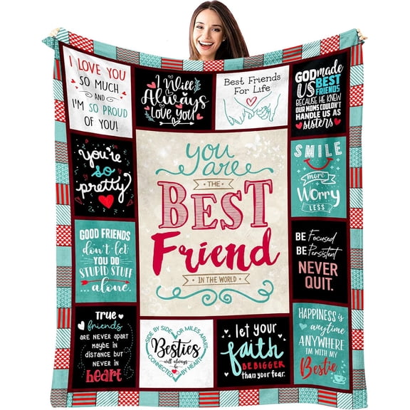 Best Friend Women Gifts for Christmas, Friendship Gifts for Friends, Xmas Gift for Best Friends, Bestie Birthday Gifts for Female, BFF Ideas Throw Blanket 50x60