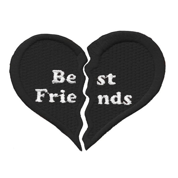 Best Friends Broken Heart Alternative Iron On Patch Set