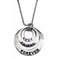 thumbnail image 1 of Best Friends Forever BFF Silvertone Three Ring Pendant Necklace, 1 of 1