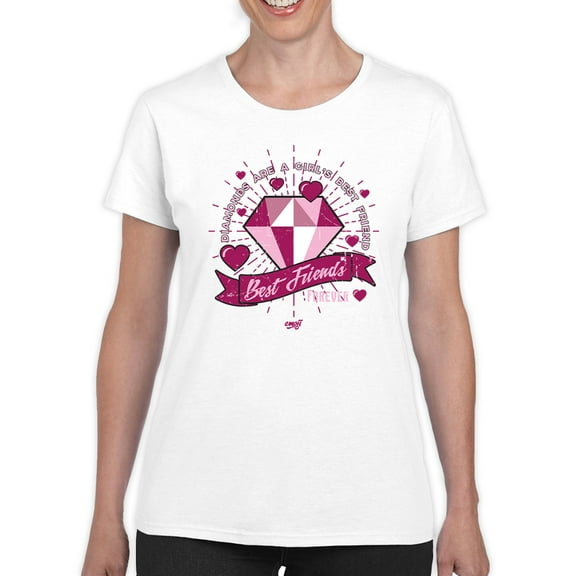 Best Friends Forever - Diamonds & Hearts Retro Graphic Women's T-shirt