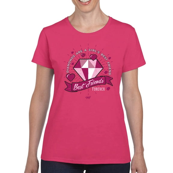 Best Friends Forever - Diamonds & Hearts Retro Graphic Women's T-shirt
