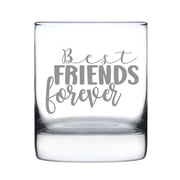 Best Friends Forever Rocks Glass, Hand Engraved Friendship , Etched Glassware for Besties, 10oz Personalized Drinkware