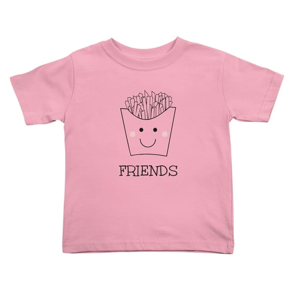 Best Friends French Fries Cute Toddler T-Shirts for Boys Girls (Pink, 5/6T)