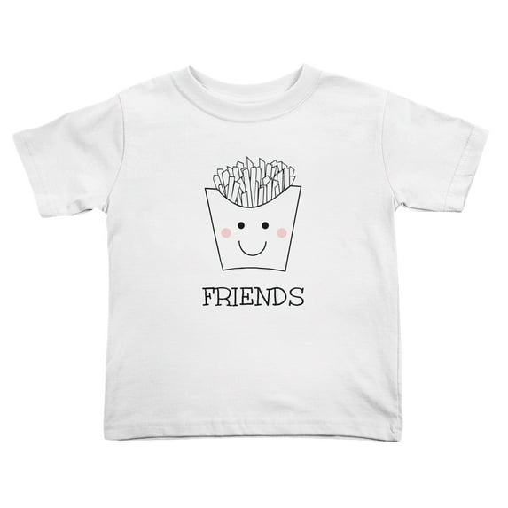 Best Friends French Fries Cute Toddler T-Shirts for Boys Girls (White, Youth L)