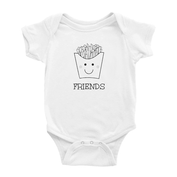 Best Friends French Fries Funny Announcement Baby Bodysuit Unisex