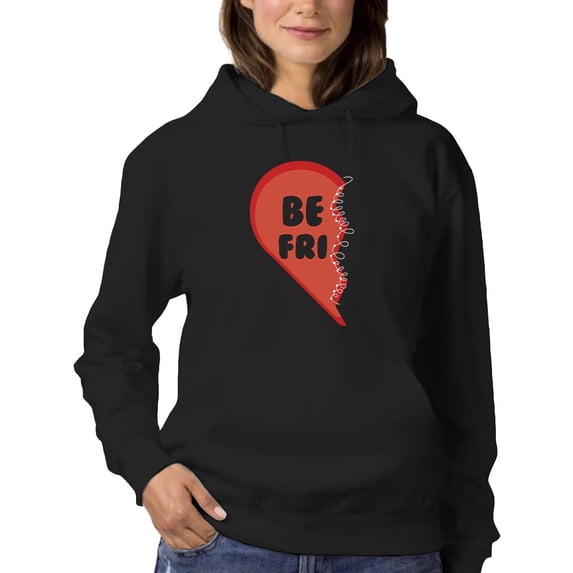 Best Friends Heart. Hoodie Women -Smartprints Designs, Female Medium