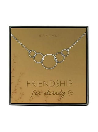 Gifts for 14 Year Old Girls Necklace, Multiple Styles, 2 Interlocking Circles, Set of 2 / Silver