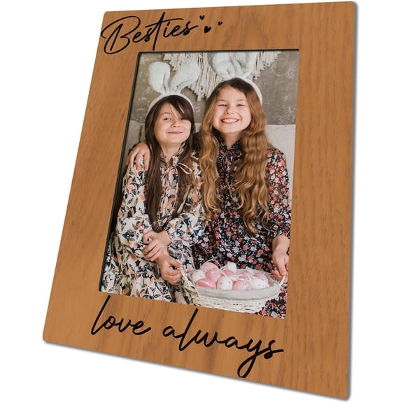 Best Friends Photo Frame For 4 X 6 Picture With Back Bracket - Besties Love Always - Best Friends Keepsake Picture Frame, Women Sister Besties Gifts, Women Home Office Decor - C16