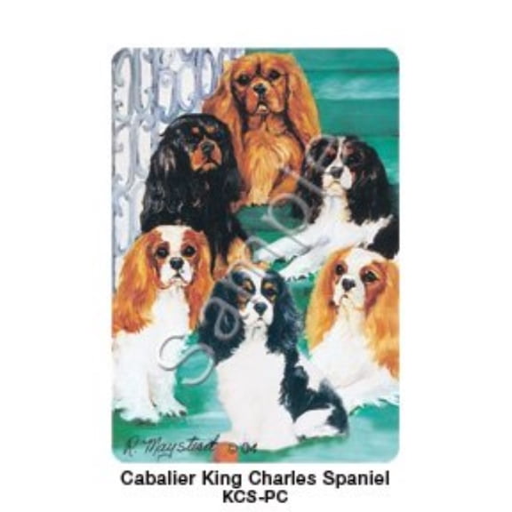 best friends playing cards, by ruth maystead - cavalier king charles spaniel