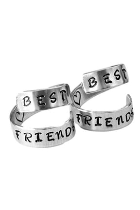 Best Friends Rings Two Aluminum Set Twist BFF Rings