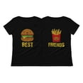 thumbnail image 1 of Best Friends Set BFF Shirt Set Burger & Fries Junk-food Matching Women T-Shirts Burger Black Medium / Fries Black X-Large, 1 of 6