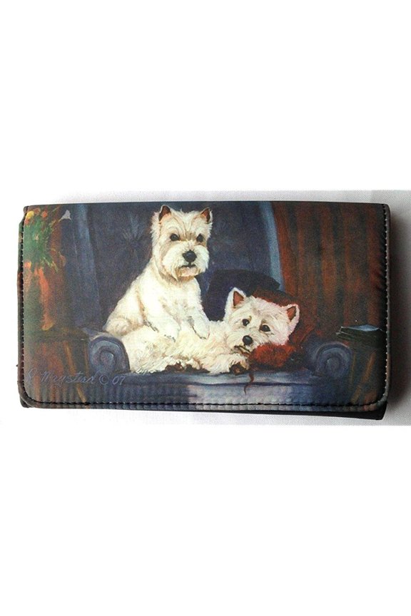 west highland white terrier (westie) dog wallet designed by ruth maystead