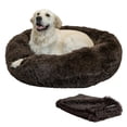 thumbnail image 1 of Best Friends by Sheri Bundle Set The Original Calming Shag Donut Cuddler Cat and Dog Bed + Pet Throw Blanket, Dark Chocolate, Large, 36x36, 1 of 4