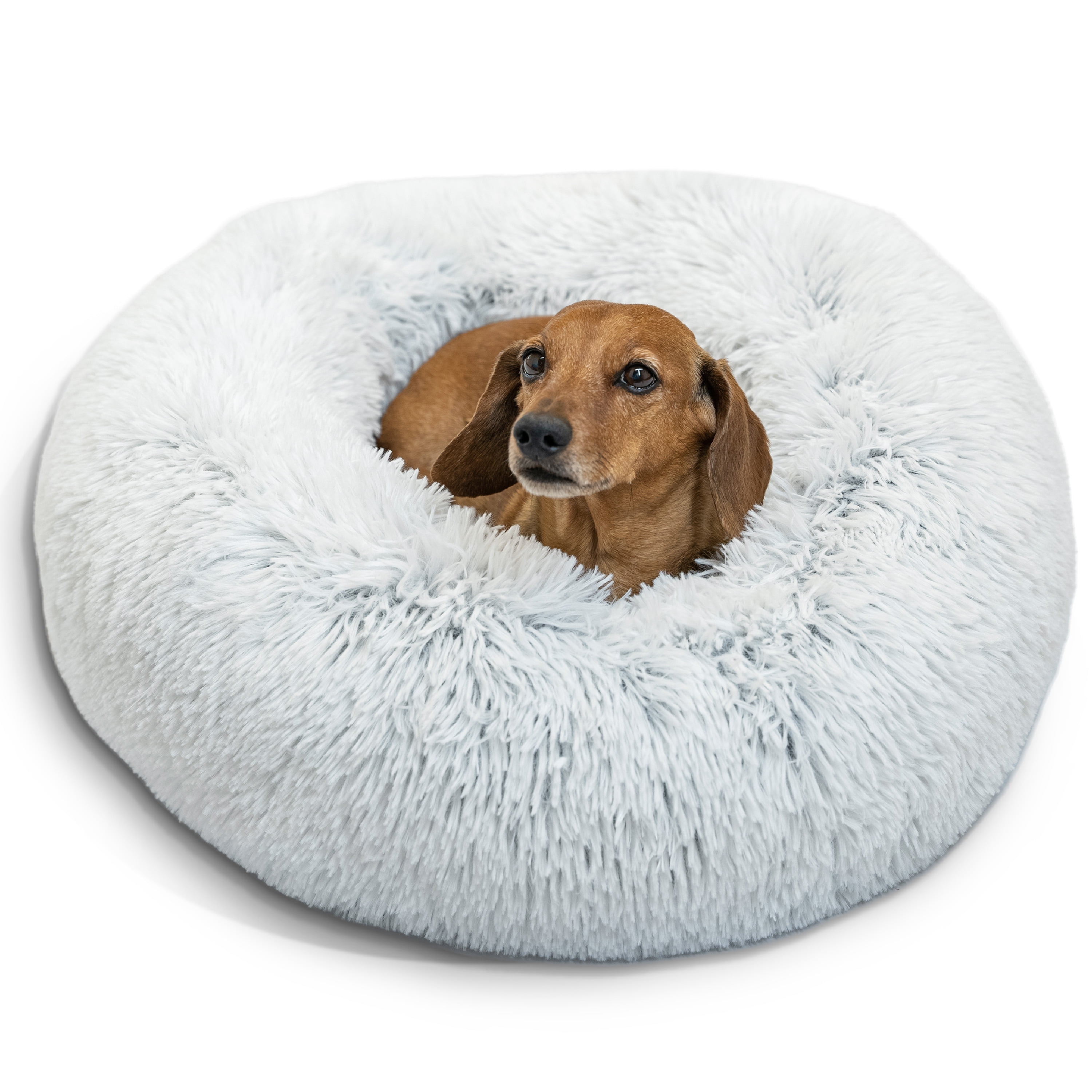 Best Friends by Sheri Original Calming Donut Dog Bed, Frost Gray, Small 23"