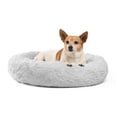 thumbnail image 1 of Best Friends by Sheri The Original Calming Donut Dog Bed – Washable Plush Pet Bed for Cats & Small Dogs up to 25 lbs, Lux Faux Fur, Gray, Small (23" x 23"), 1 of 8