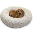 thumbnail image 1 of Best Friends by Sheri Original Calming Donut Dog and Cat Bed, Lux Faux Fur, Oyster, Small (23x23") - Helps Provide Anxiety Relief for Pets, 1 of 8