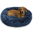 thumbnail image 1 of Best Friends by Sheri Original Calming Donut Dog and Cat Bed, Lux Faux Fur, Navy Blue, (23in x 23in) - Anxiety Relief for Pets Up to 25 lbs, 1 of 8