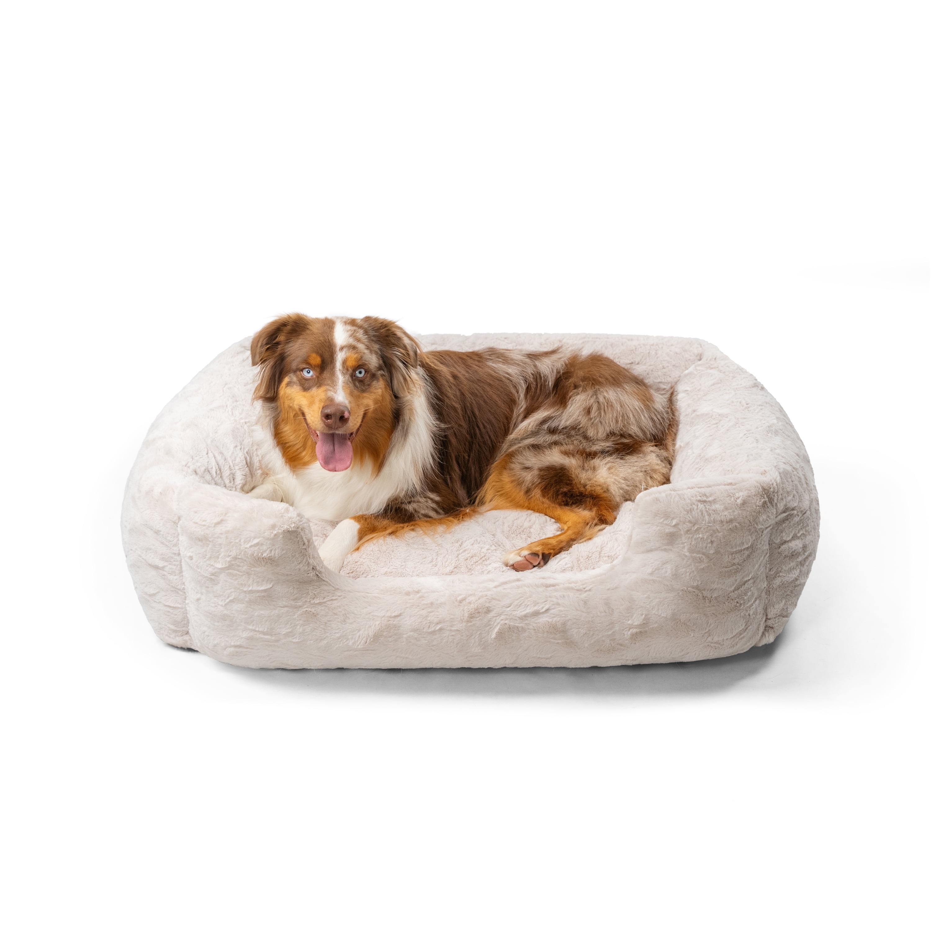 Large Orthopedic Elevated Vegan Faux Fur Dog Bed