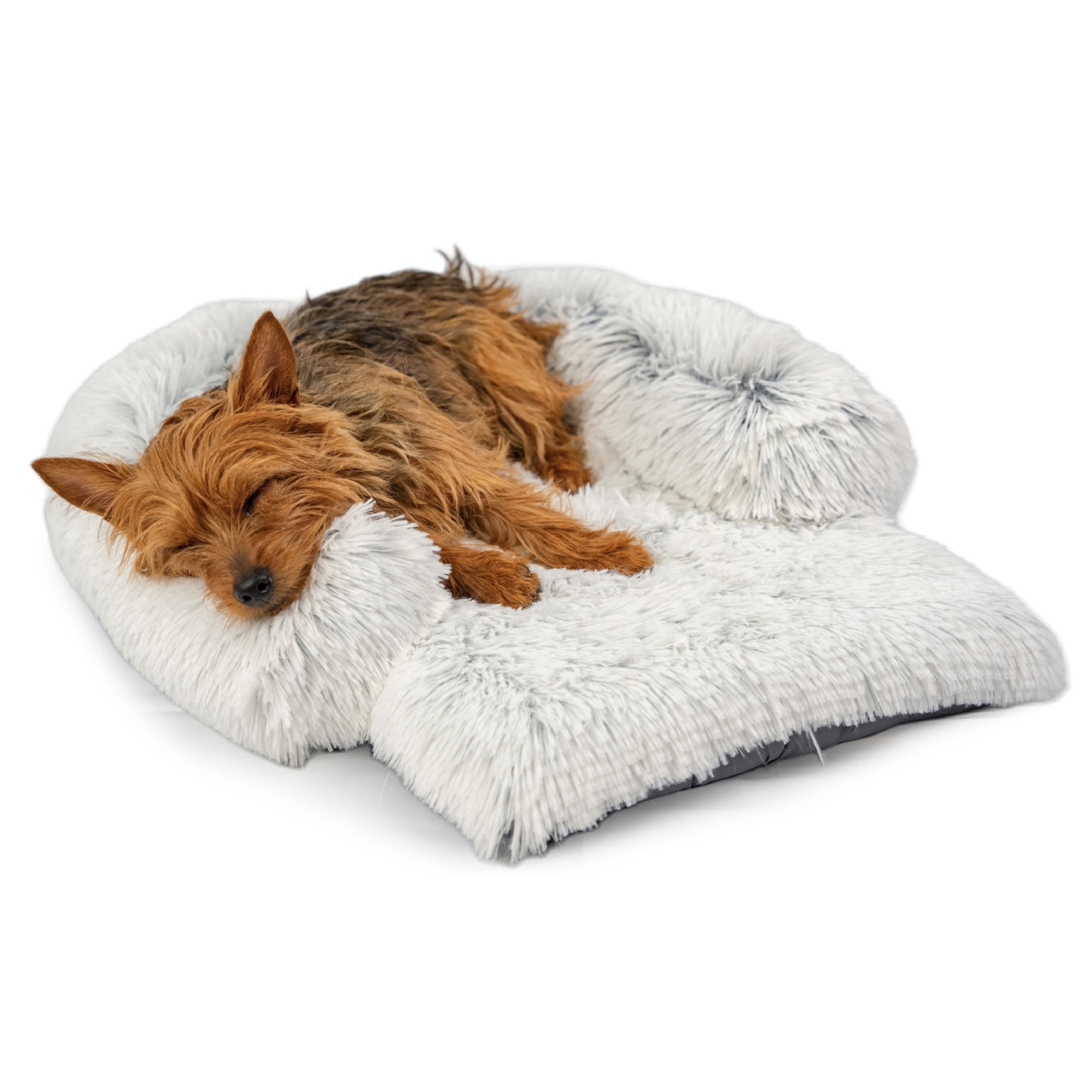 Best Friends by Sheri Nap Mat Dog Bed with Bolster - Washable Crate Pad and Removable Cover, Frost, Small, 22x15
